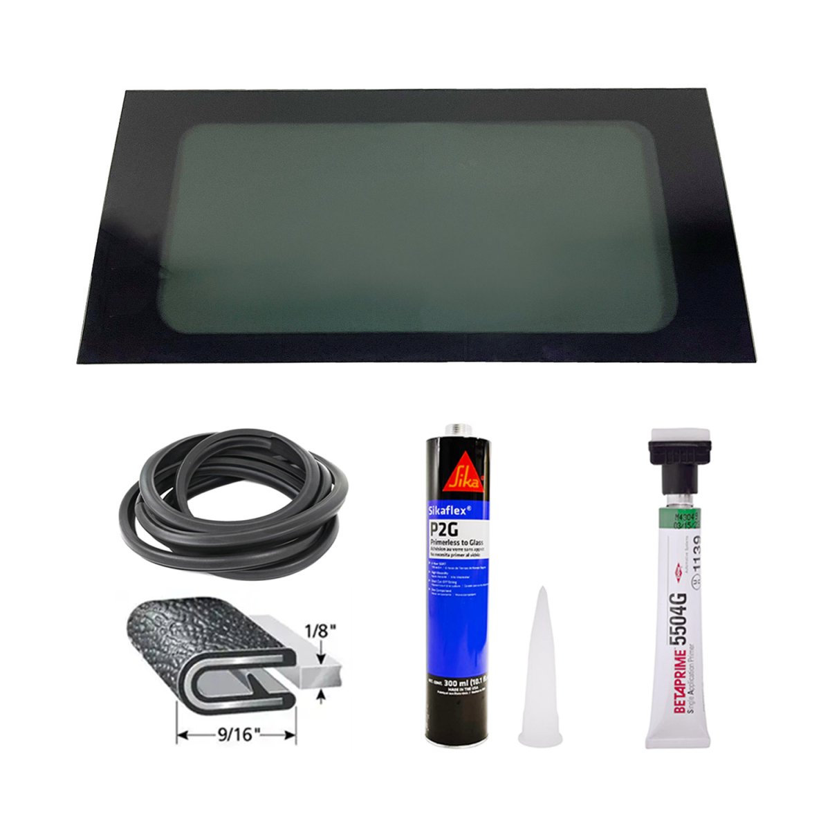 RAM Promaster Glass Set - Front Side Fixed Right - Omac - Primer Glue + Cargo Van Galaxy - 2014 RAM Promaster Glass Set - Front Side Fixed Right - Omac - Primer Glue + Cargo Van Galaxy - 2014